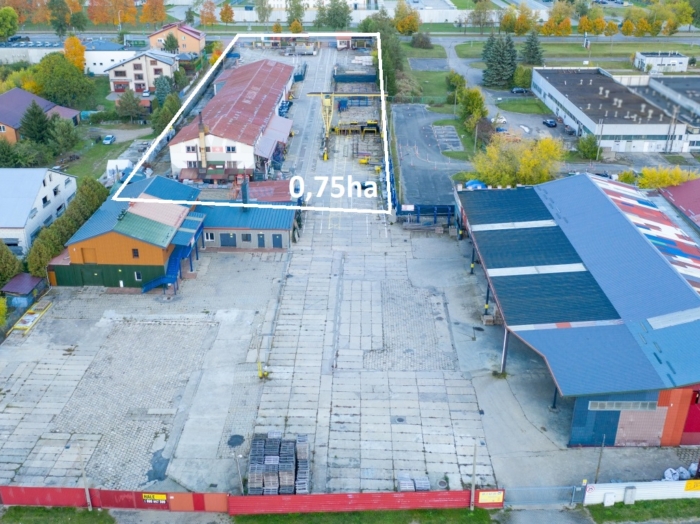 Komercyjna nieruchomość 0,75ha, zabudowana, budynki 1603m2, Suwałki.